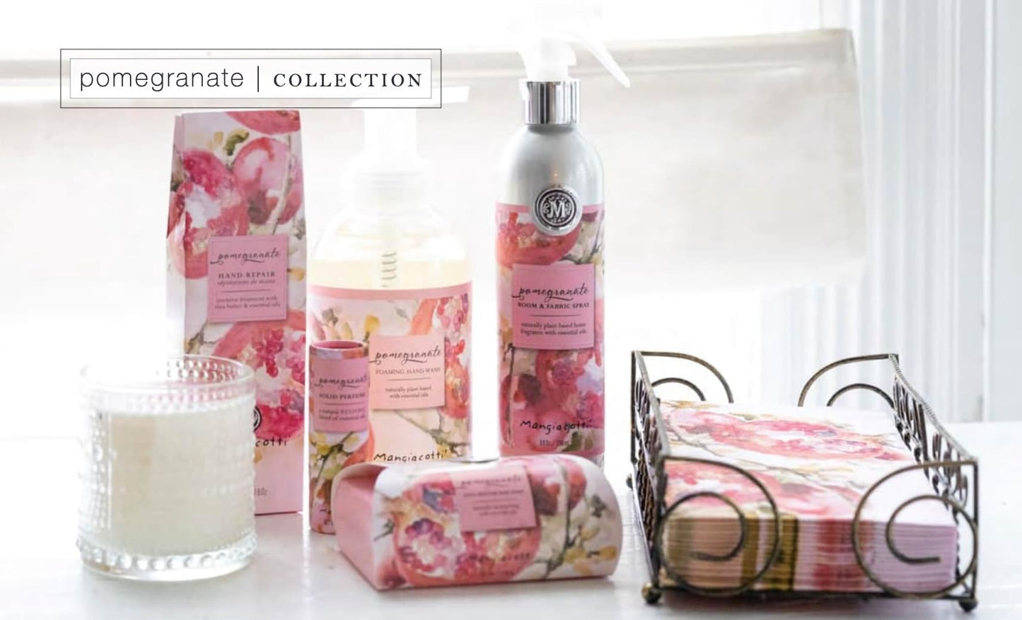 Mangiacotti Hand Repair Cream – Shea Butter & Chamomile, Fast-Absorbing Moisturizer for Dry Hands, Made in USA, 1.8oz, Pomegranate