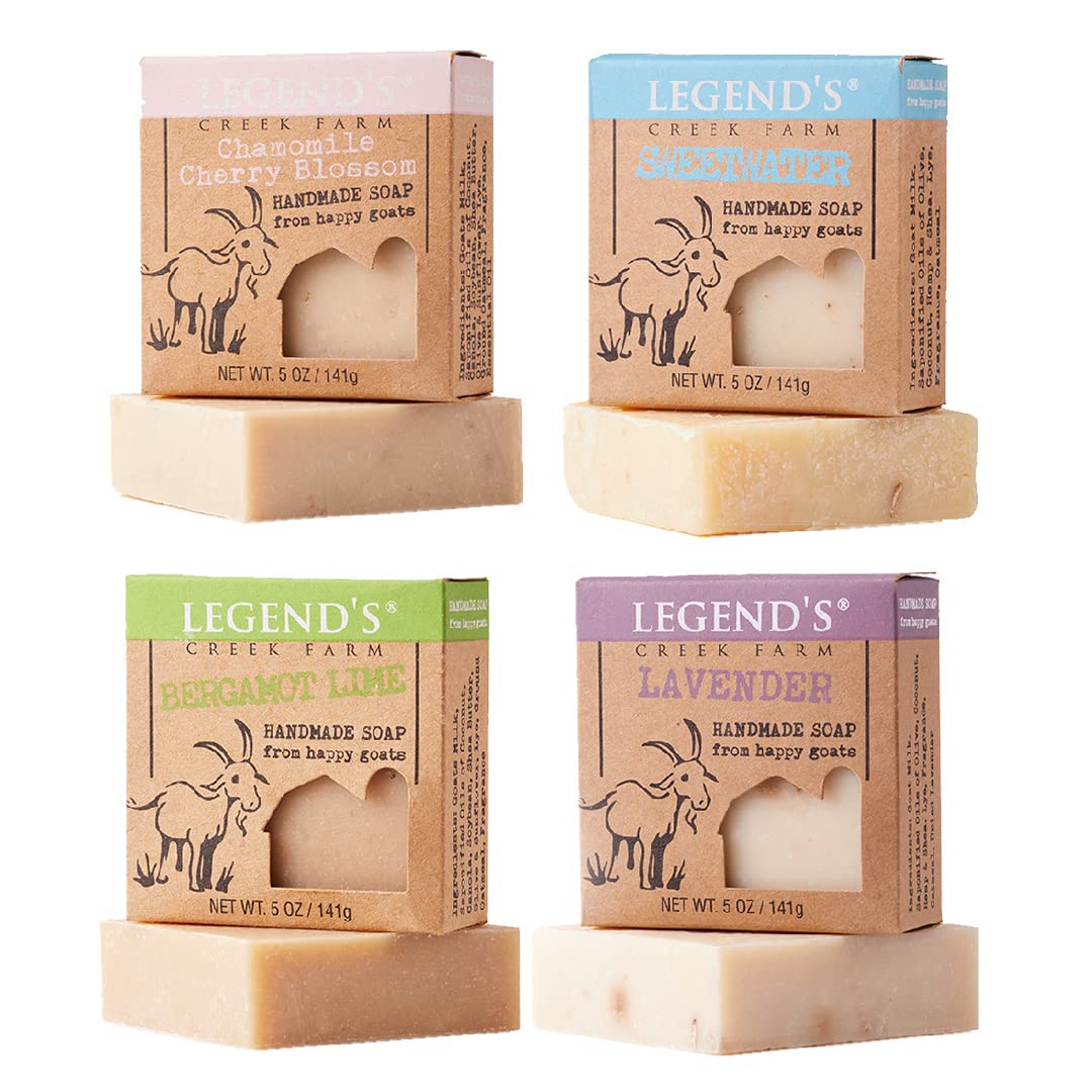 Legend's Creek Farm Triple Milled Goat Milk Soap, 5 Oz, 4-Pack: Lime Cherry Sweetwater Lavender