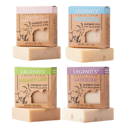 Legend's Creek Farm Triple Milled Goat Milk Soap, 5 Oz, 4-Pack: Lime Cherry Sweetwater Lavender