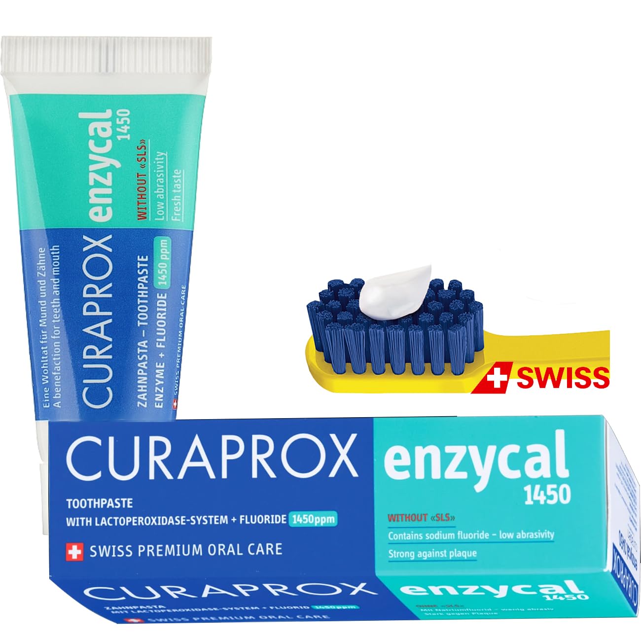 Enzycal 1450 ppm Toothpaste 75mL Gently Clean and Protect Against Tooth Decay | Everyday Use | Mild SLS-Free | Cavity Prevention