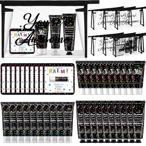 50 Pieces Employee Appreciation Gifts Bulk Lip Balm Hand Body Lotions Coworker Team Thank You Gifts for Staff Volunteer Thanksgiving Christmas Appreciation Party Favors for Women Men