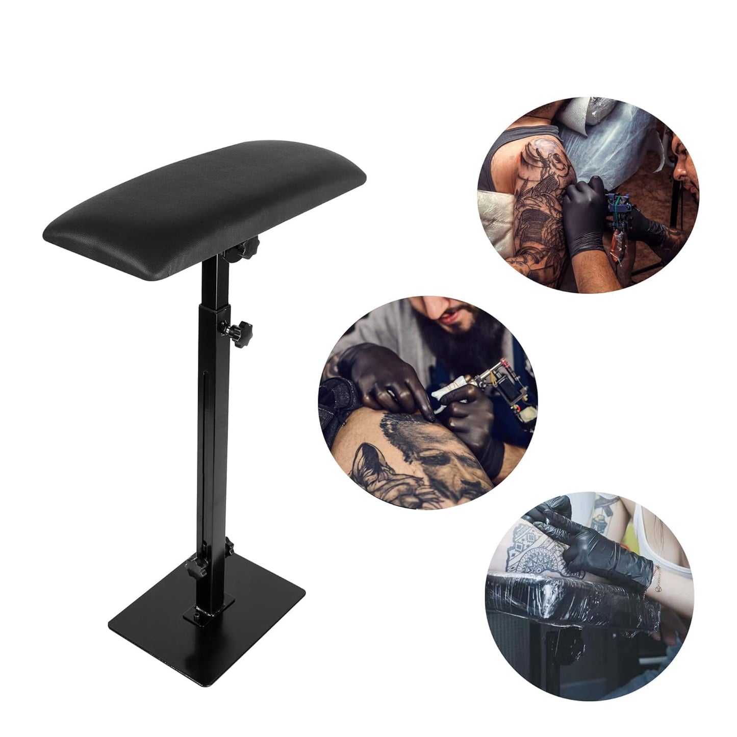 CAKMSMAO Square Tattoo Arm Rest Stand, Arm Rest Tattoo, Arm Rest for Tattooing, Adjustable Height and with PU Leathe