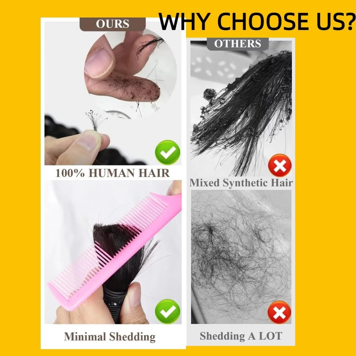 Edwad 22 Inch 100g Human Braiding Hair for Boho Braiding-Deep Wave Human Bulk Boho Hair for Braids 12A Bohemian 4 Bundles/Pack Natural Color