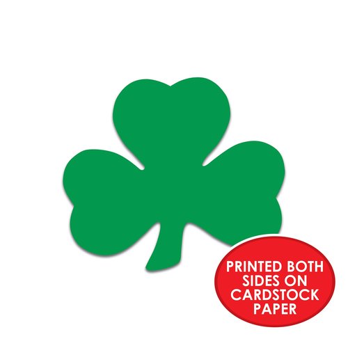 Beistle Printed Shamrrock Cutouts, Green Clover St Patrick's Day Party Decorations, Lucky Party Accessories, Irish Themed Party Supplies