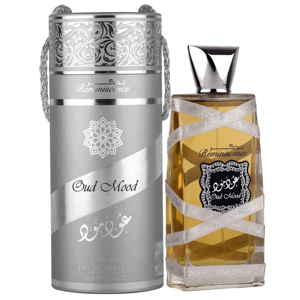 Lattafa Oud Mood Reminiscence for Unisex Eau de Parfum Spray, 3.4 Ounce (Pack of 2)