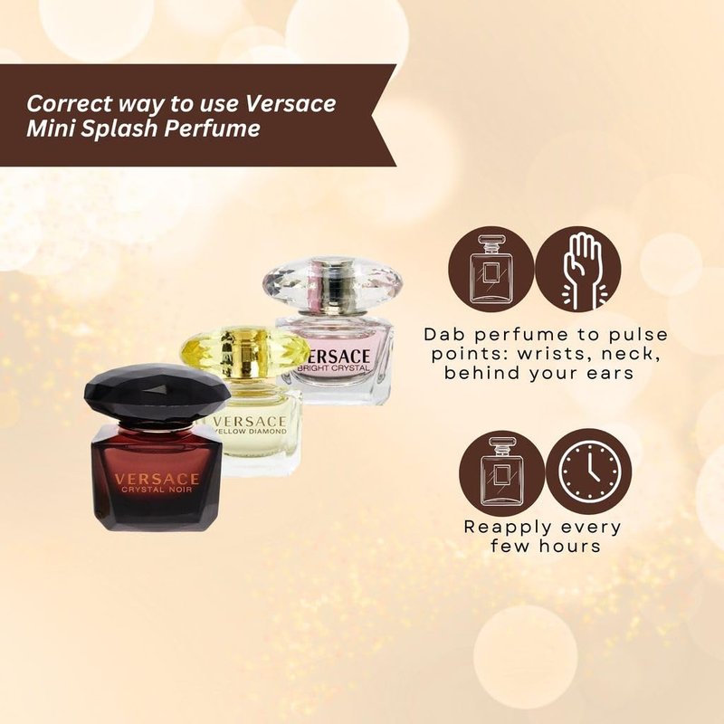 Versace Perfume for Women Variety 3-Piece Mini Gift Set – Yellow Diamond, Crystal Noir, Bright Crystal