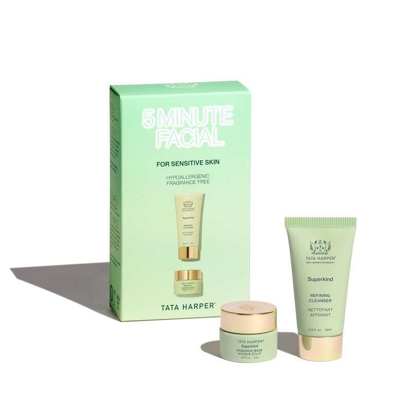 Tata Harper 5-Minute Facial Set for Normal & Sensitive Skin | Luxury Skincare Gift Set