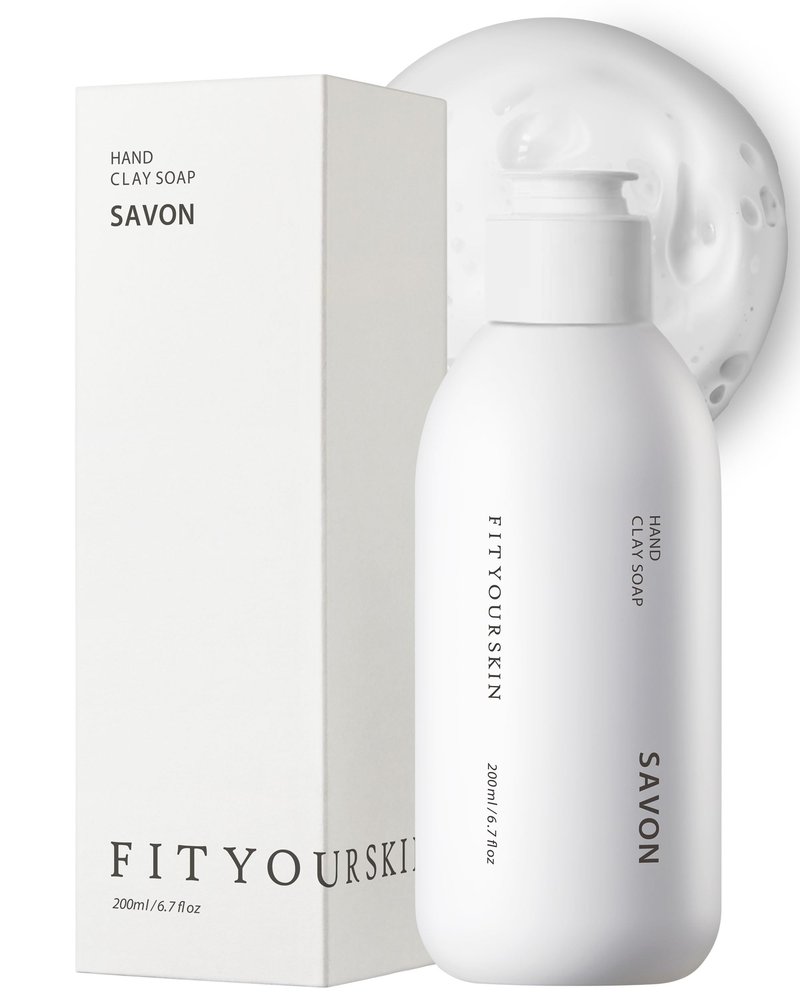 FIT YOUR SKIN Perfumed Hand Clay Soap #Savon - Exfoliating & Moisturizing Hand Scrub Gel to Bubble Wash - Clay Pearlite & Mineral - Gentle & Long Lasting Fragrance - 1.7 fl.oz