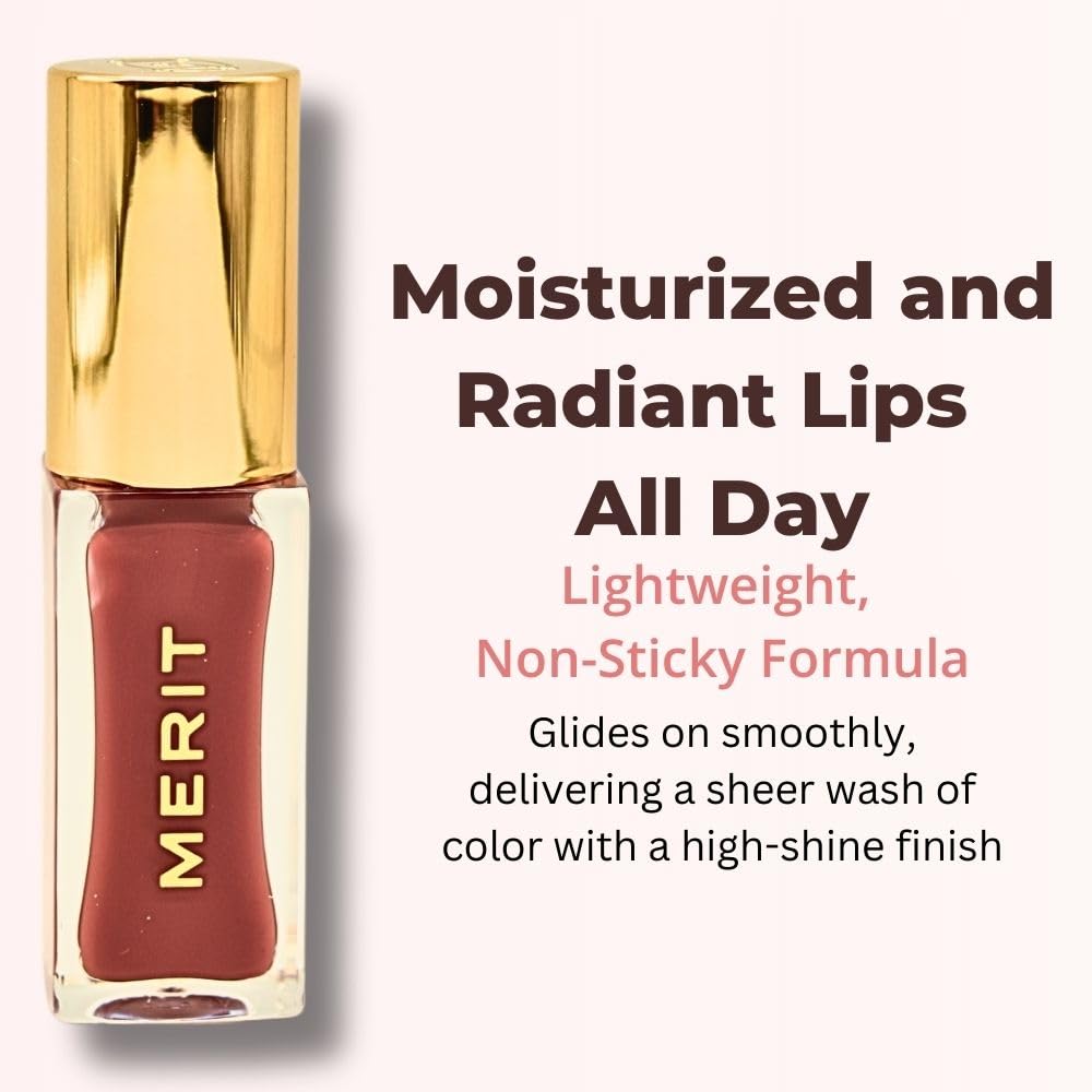 Merit Tinted Lip Oil - Pink Beet Cool Pink Shade | 0.23 oz / 7 ml