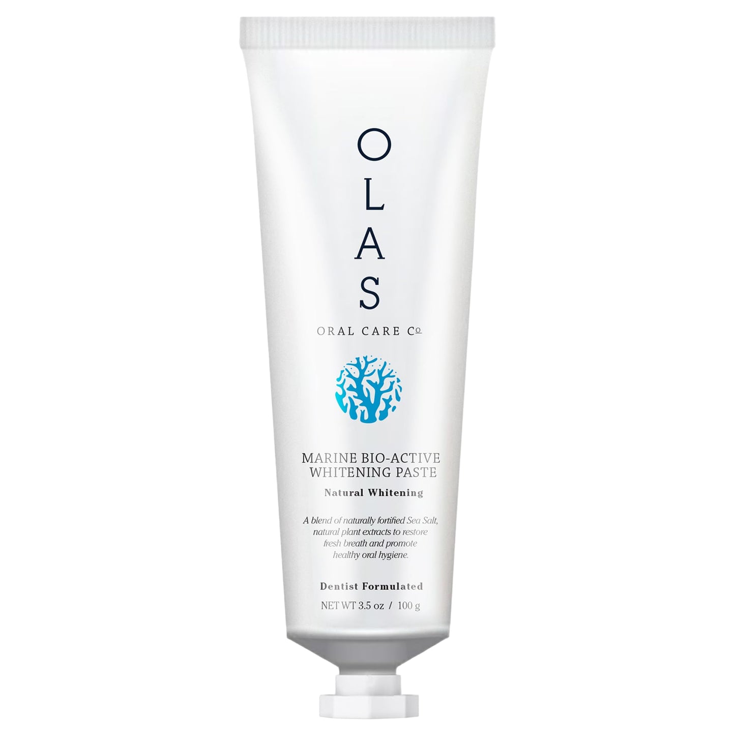 OLAS Marine Bio-Active Toothpaste - Whitening, Fluoride Free Toothpaste - Promote a Healthy Oral Microbiome & Natural Fresh Breath - SLS Free & Dentist Formulated Xylitol Toothpaste (3.5oz)