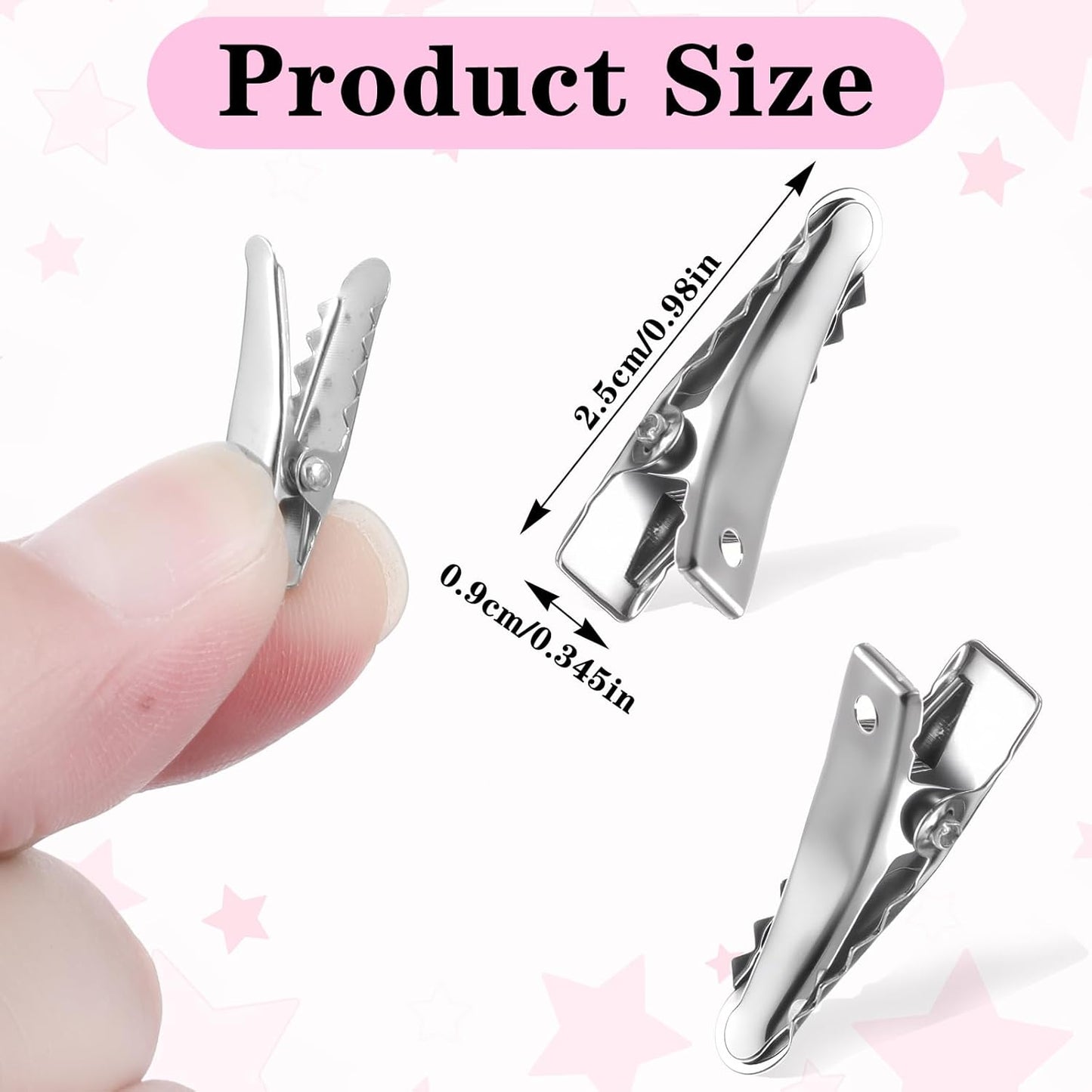 100 Pcs Small Alligator Hair Clips - 25MM Metal Clips for DIY Bow Making & Crafts
