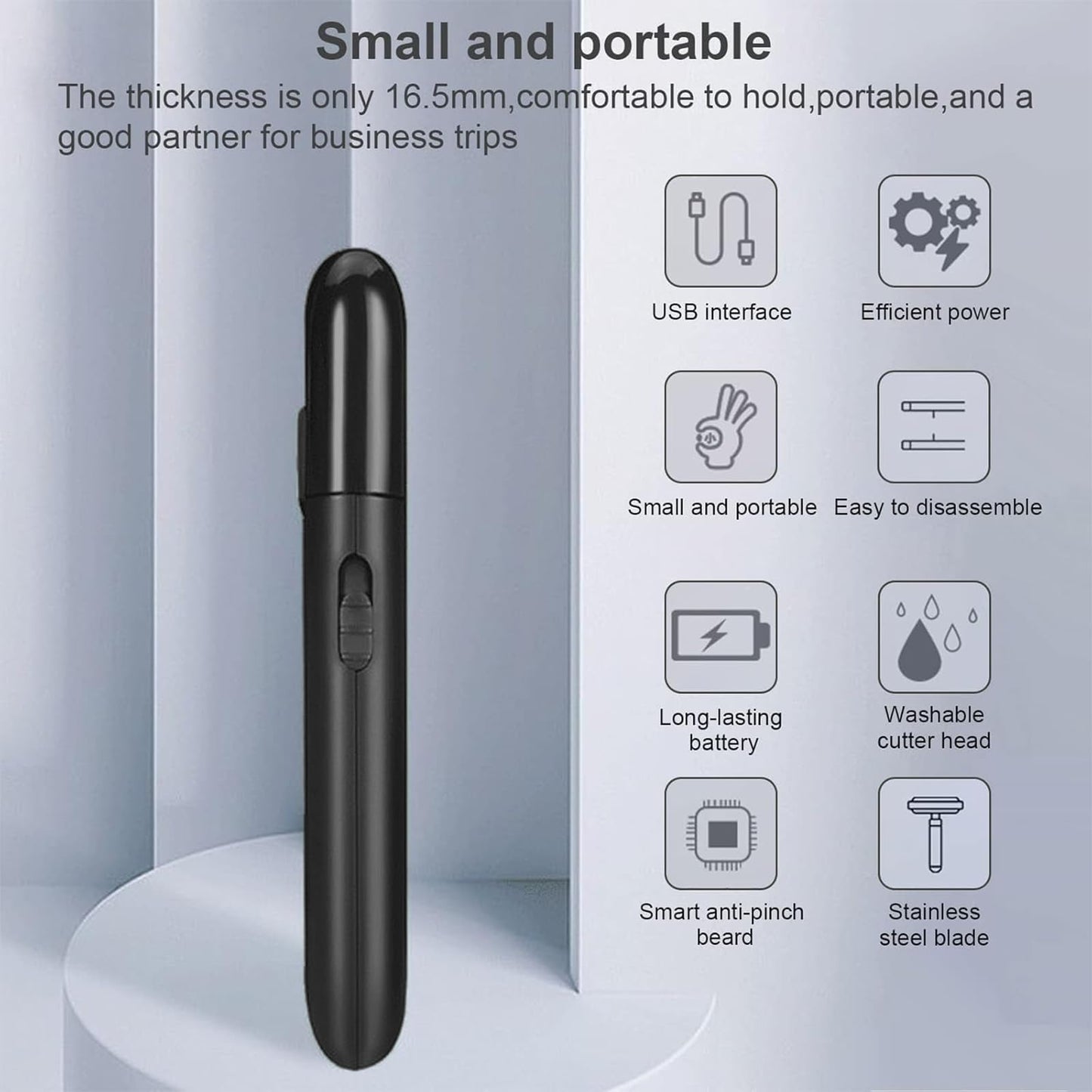 Foil Shaver for Men Multifunction Stubble Trimmer with Pop-Up Sideburn Razor Cordless USB Rechargeable Mini Travel Shaver for Beards & Facial Hair