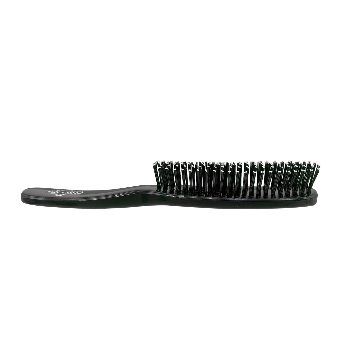 Phillips Brush Co Light Touch 8 Hair Brush - Twin Beaded Nylon Bristles, Black Hairbrush for Styling, Detangling Professional & At Home Use