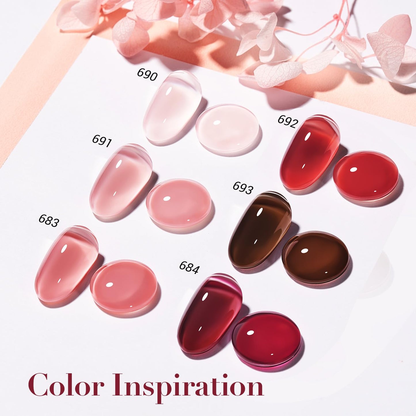 AzureBeauty Dip Powder Set 6 Pcs Jelly Blush Gradient , Natural Dipping Powder French Nail Art Starter Manicure Salon DIY at Home