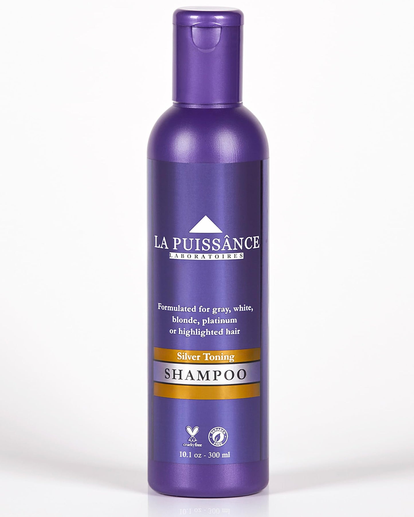 LA PUISSANCE Silver Toning Purple Shampoo - Purple Shampoo for Blonde Hair & Gray or white Hair - Neutralizes Brassiness, Adds Shine, Hydrates & Softens - Paraben-Free, For Home and Salon Use