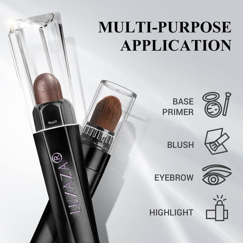 Eyeshadow Stick Makeup Set - 6PCS Dark Brown Shimmer Pencils for Long-Lasting Metallic Eye Looks | A02-Taupe Mauve