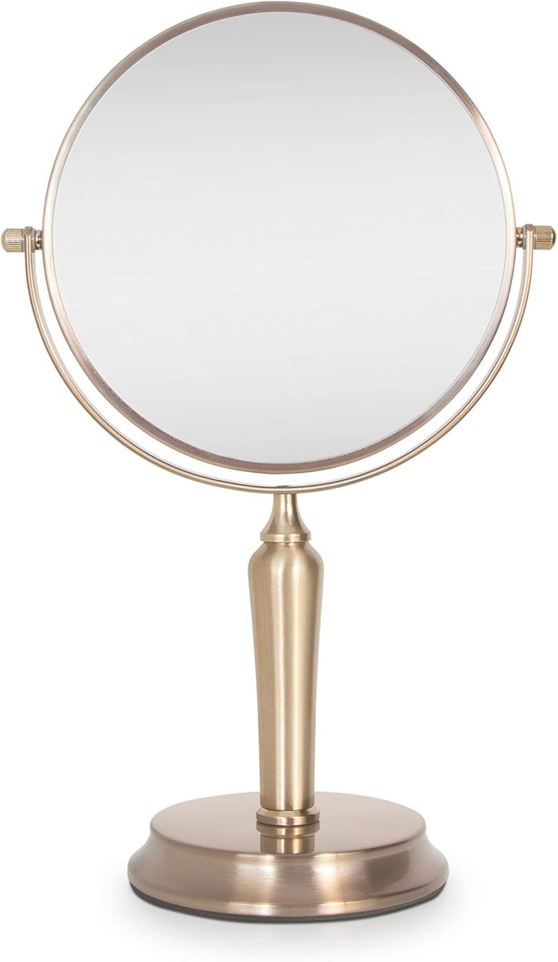 Zadro 8.75” Round Makeup Mirror - 5X/1X Magnifying, Rotating Design for Easy Use