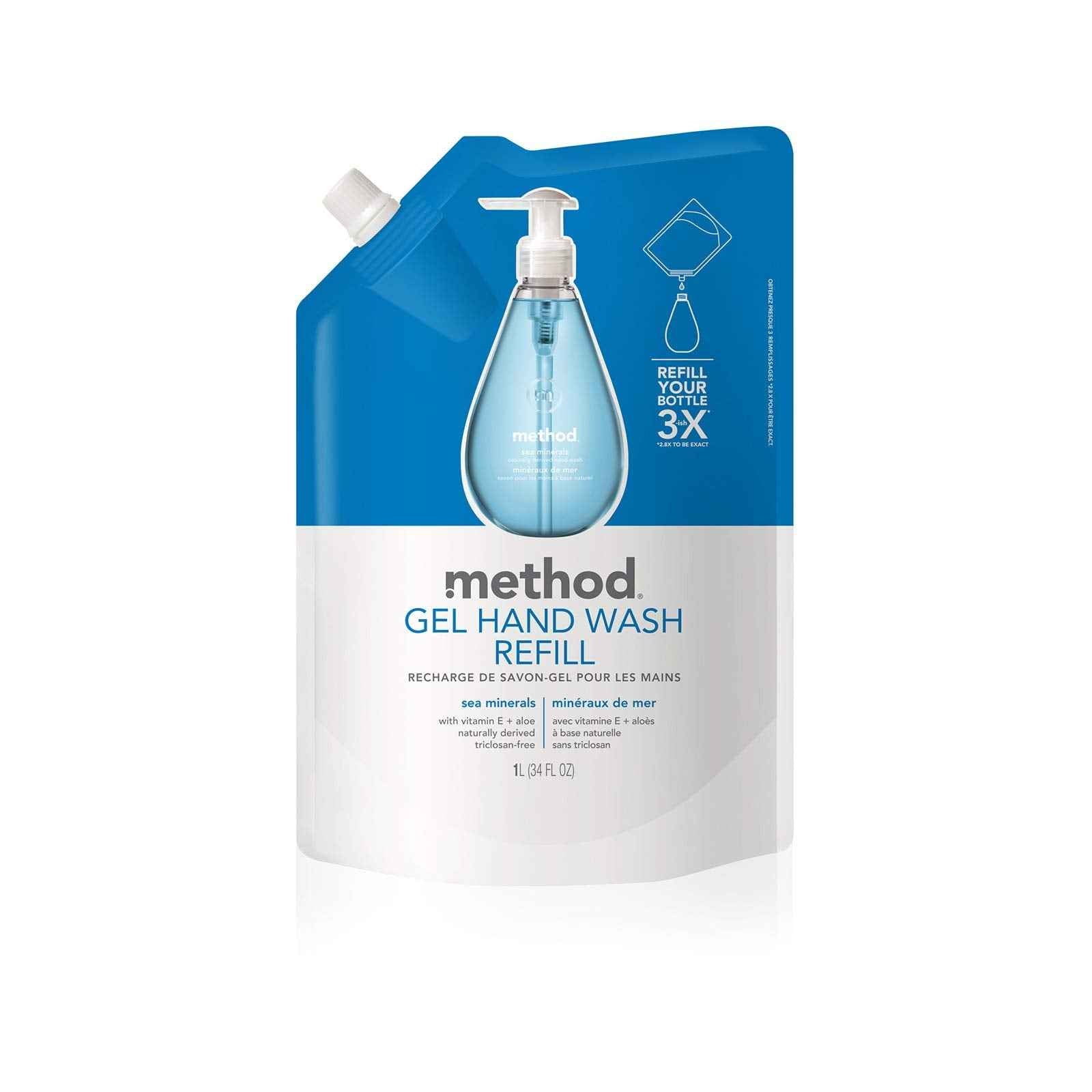 Method Gel Hand Soap Refill, Sea Minerals, 34 oz, 1 pack, Packaging May Vary