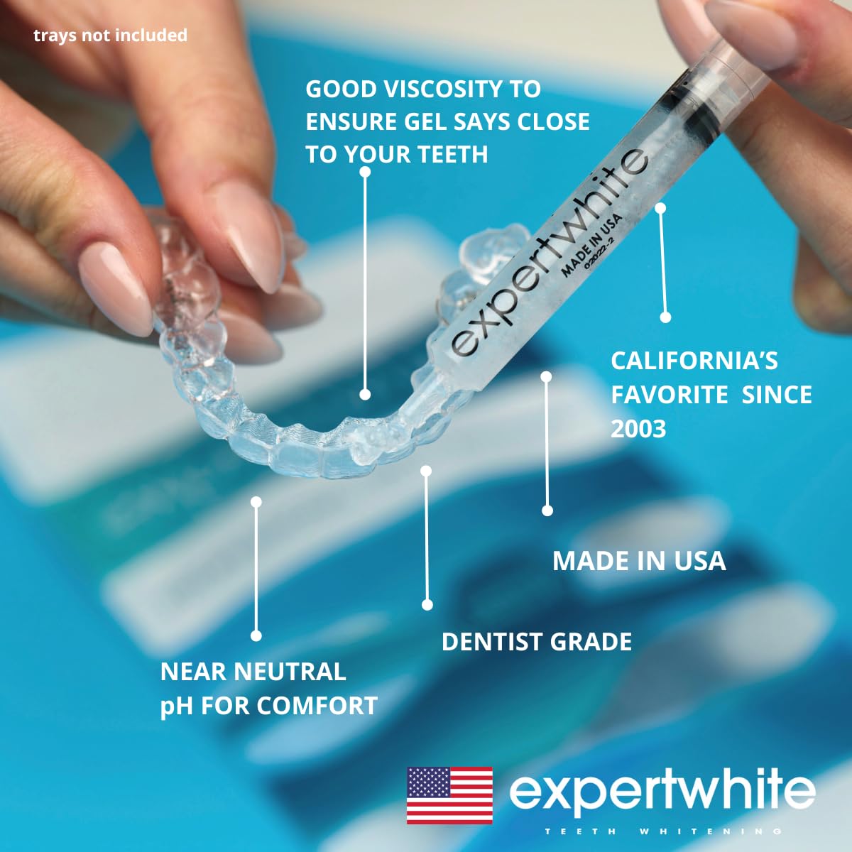 Expertwhite 44% Teeth Whitening Gel - Refills for Trays – Professional Strength Carbamide Petoxide Syringes, 4 × 3cc, 15-Minute Treatment, Gels Only (No Trays)