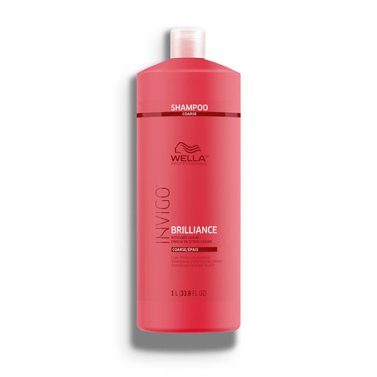 Wella Professionals Invigo Brilliance Shampoo for Coarse Hair | Color Protection & Vibrancy | 33.8 Fl Oz