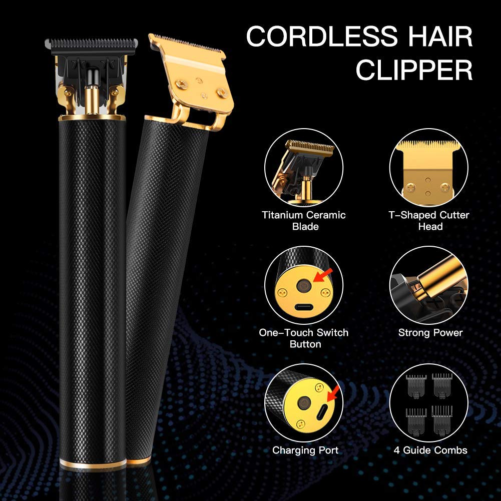 DEYOT Unisex Hair Trimmer Kit - Cordless, Rechargeable, Waterproof, with Guide Combs for Men