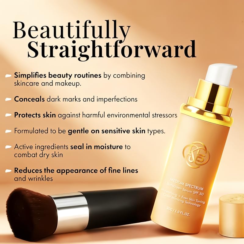 Color Changing Foundation - 4 in 1 SPF 50+ | Lightweight & Long Lasting, Medium Spectrum