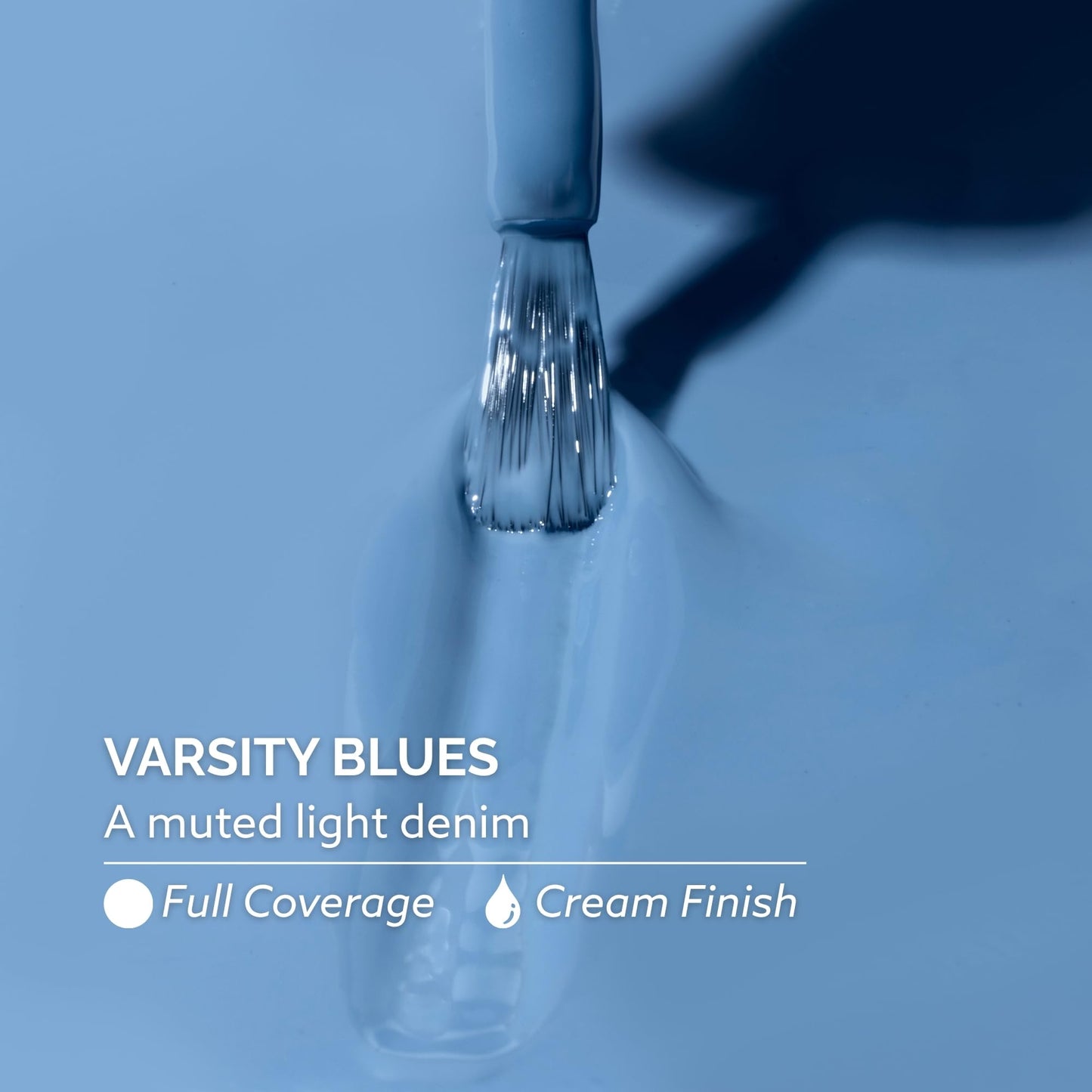 Dazzle Dry Nail Lacquer (Step 3) - Varsity Blues - A muted light denim. Full coverage cream. (0.5 fl oz)