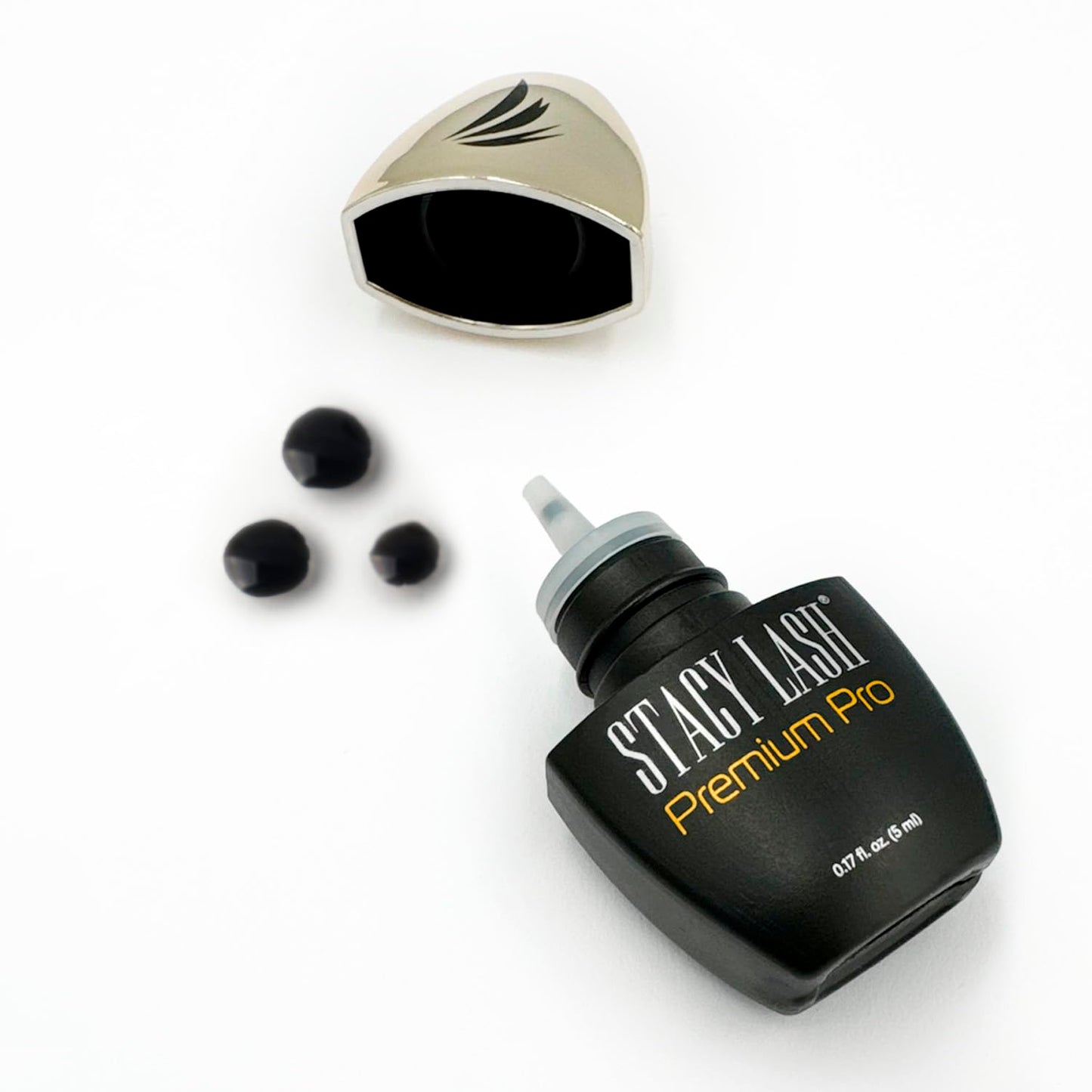 STACY LASH Premium Pro Eyelash Extension Glue 5ml 0.17 fl. oz./ Upgraded Low Fume Formula / 0.3 Sec Drying Time / 7 Week Retention/Extra Strong Black Lash Adhesive/Lash Tech Supplies