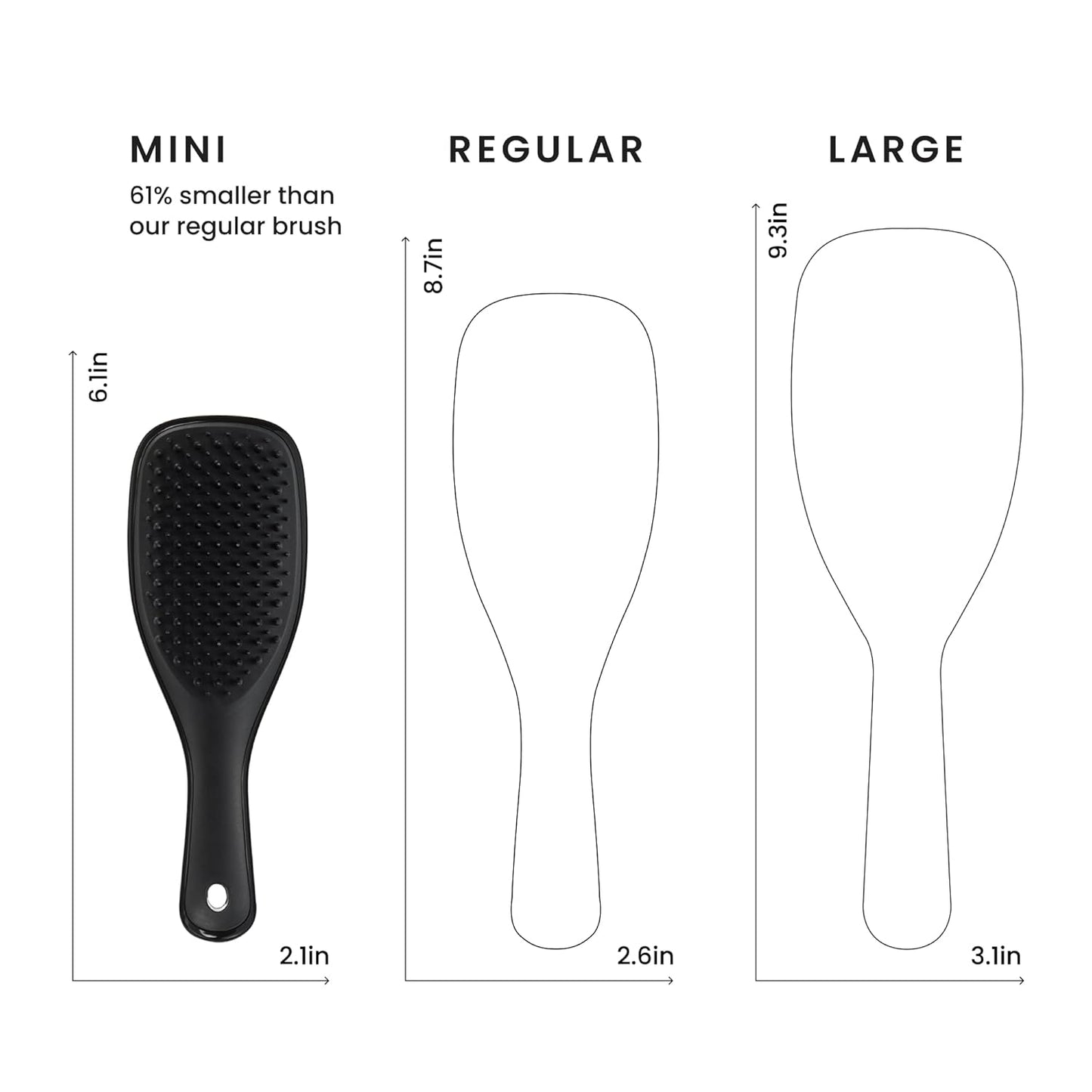 Tangle Teezer Ultimate Detangler Brush - Travel-Sized Mini Hair Brush for Straight to Wavy Hair, Black