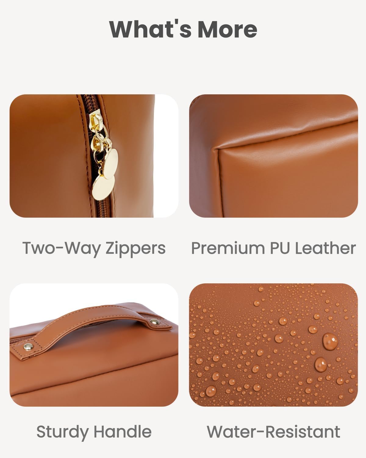 WecMec Travel Makeup Bag Large Cosmetic Organizer Bags for Women 180° Flat Open Makeup Case with Compartments Waterproof PU Leather Toiletry Bag for Skincare, Brushes & Beauty Travel Essentials