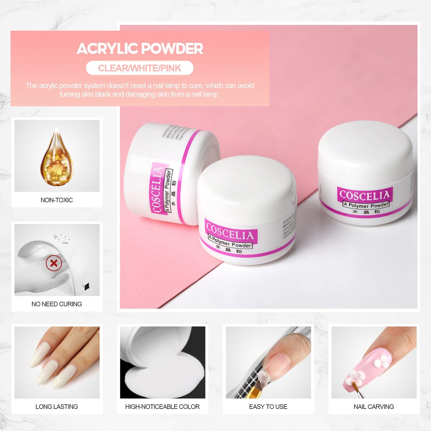 Acrylic Nail Kit for Beginners with Everything Acrylic Nail Set with Drill and U V Light Professional Nail Kit Acrylic Set Acrylic Powder Glitter Decoration Powder Nail Art Starter Kit Gifts for Women