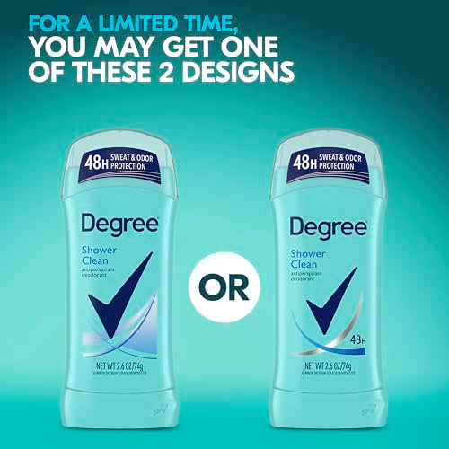 Degree Antiperspirant Deodorant Twin Pack Shower Clean 48-Hour Sweat and Odor Protection Antiperspirant for Women 2.6 oz
