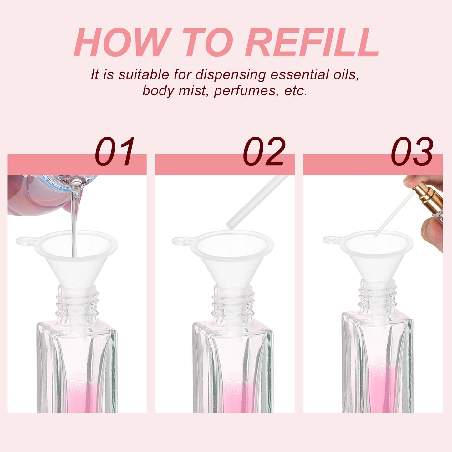 uxcell 8ml Glass Mini Perfume Bottles, 20Pcs Fine Mist Bottle Refillable Empty Mini Spray Bottles with Aluminized Nozzle for Perfume, Travel Liquid, Essential Oil(Clear/Gold)