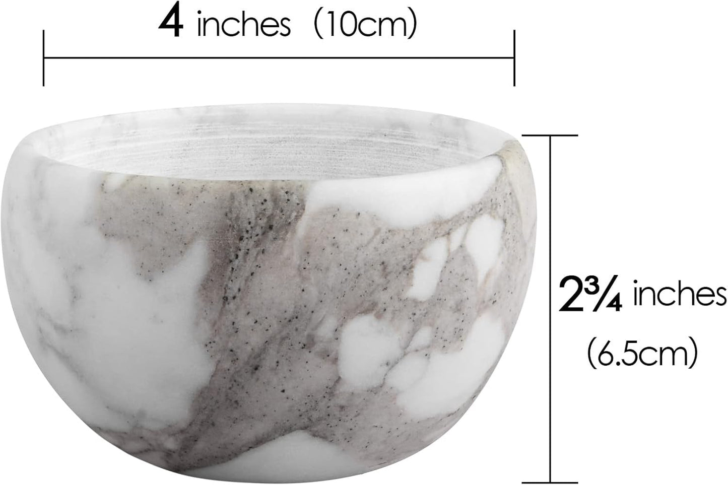 Marble Shaving Bowl - Modern Design Shaving Cream Cup | Large Capacity 4" x 2" (10cm x 6.5cm)