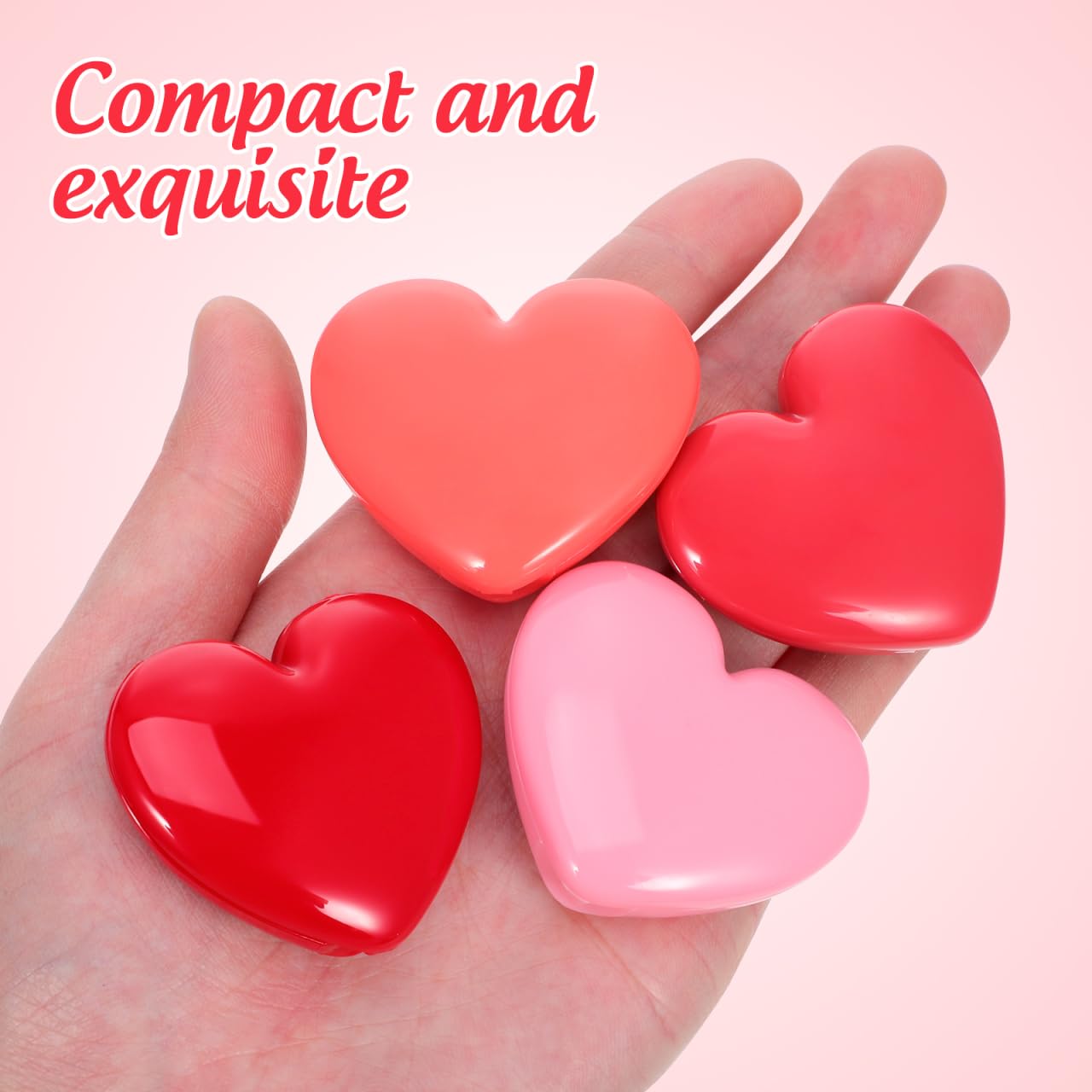 ABOOFAN 4 Pack Refillable Empty Makeup Palettes, 1.7'' Portable Heart-Shaped Makeup Depotting Case with Mirror for Lipsticks, Eyeshadows, Blush, Compact for Travel