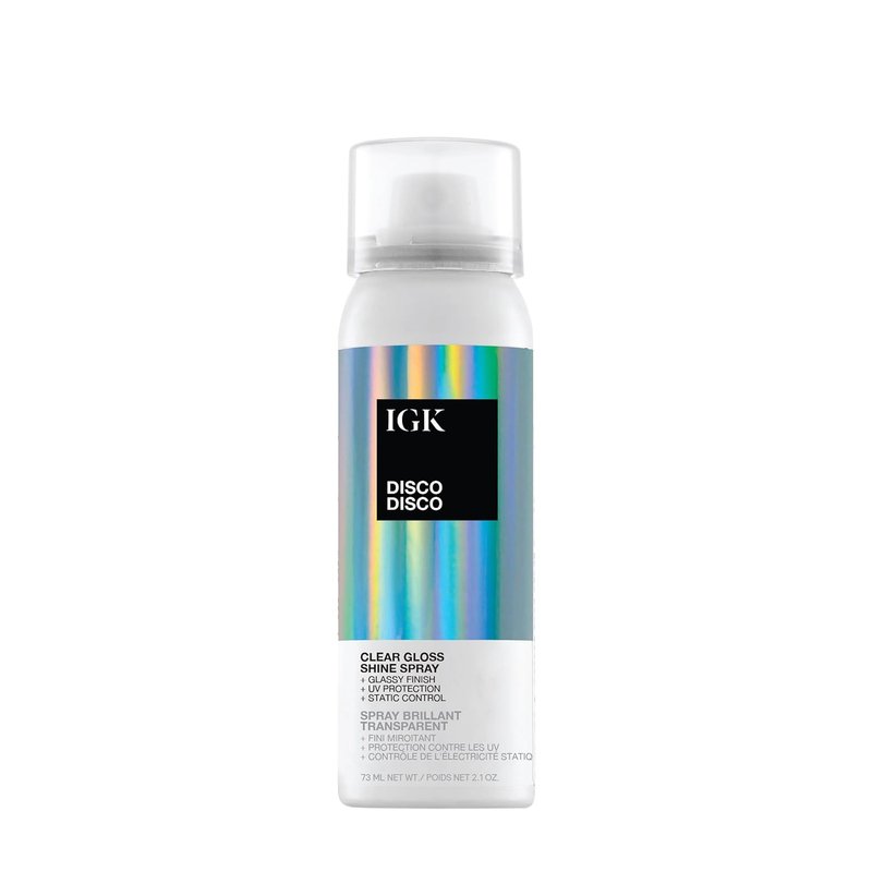 IGK Disco Clear Gloss Shine Spray - High-Shine Finishing Spray with UV Protection | Vegan & Cruelty-Free