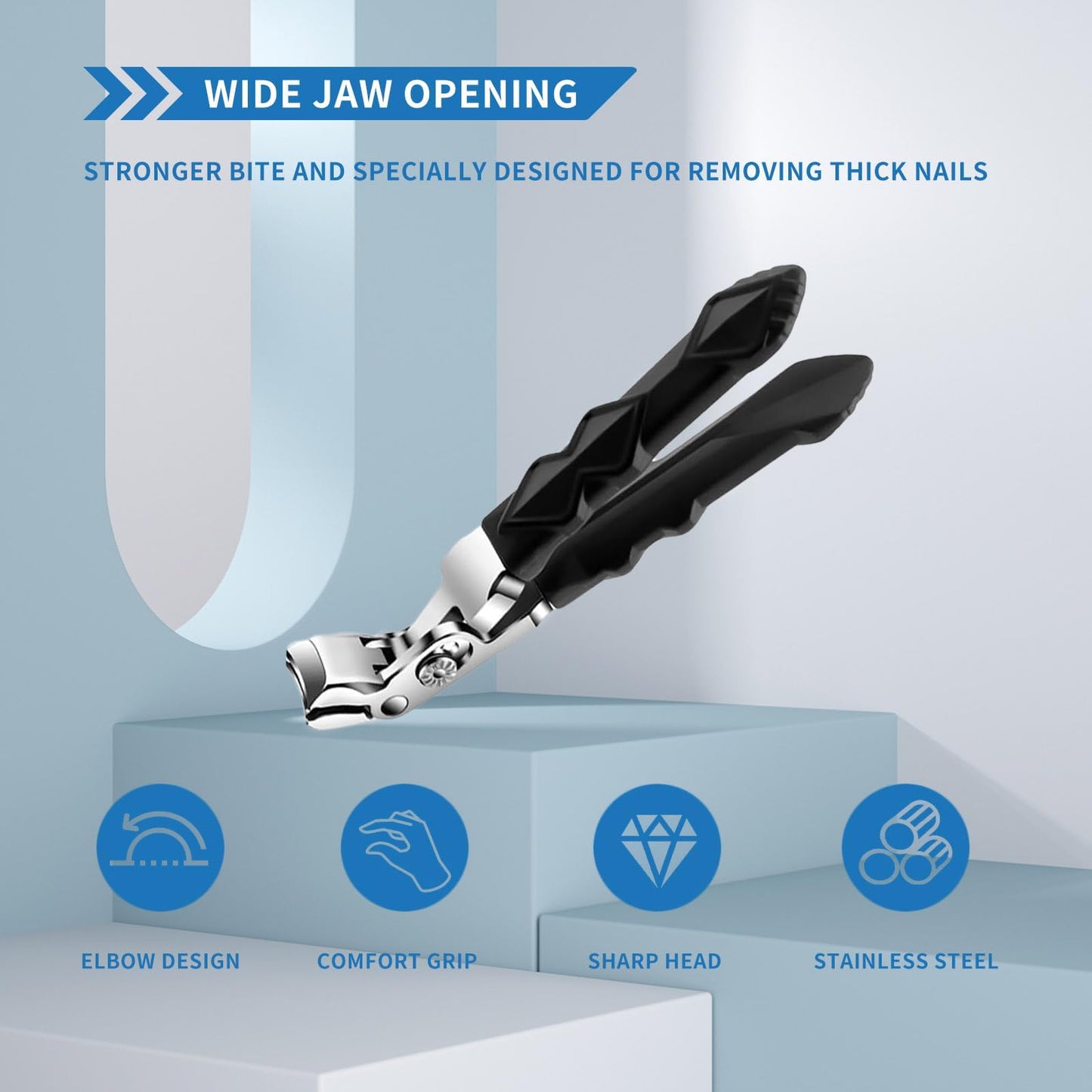2 Sets Clipmaster Pro Nail Clippers for Seniors,goredny orthoclip Nail Clippers， Large Angled Head Toe NailClipper, Proclip Wide Jaw for Thick Nails, Easy Grip Design for Elders