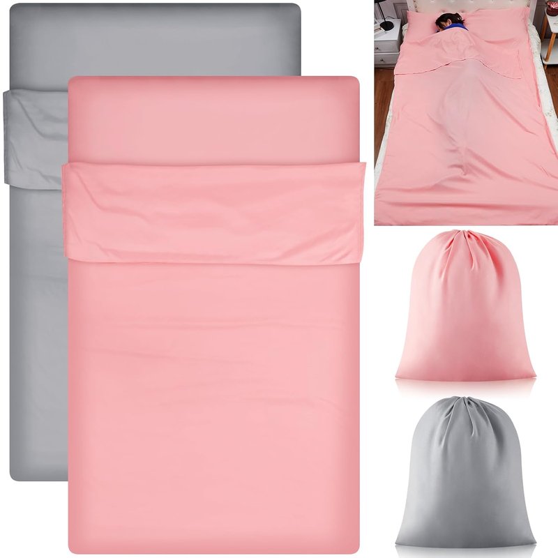 Tan Sleep Sack Set - Reusable Body Self Tanners | Lightweight, Breathable Protection for Travel & Home (Pink, Grey)