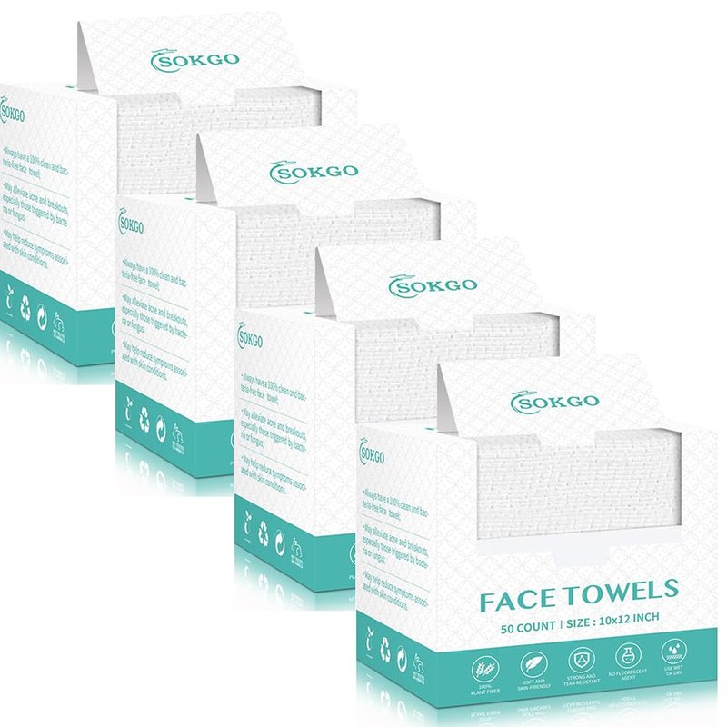 Disposable Face Towels - Extra Soft Makeup Removing Cleansing Cloths | 10"×12" 100% Pure Plant Fiber