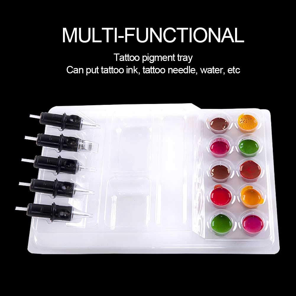 25pcs Cup Holder Disposable Ink Tray Ink Pigment Tray Stand Needle Head Holder Container Cup Holder Stand Kit