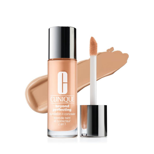 Clinique Beyond Perfecting Lightweight Liquid Foundation + Concealer For Dry Combination to Oily Skin Types | Full Coverage + Natural Matte Finish, Vanilla, 1 Fl Oz