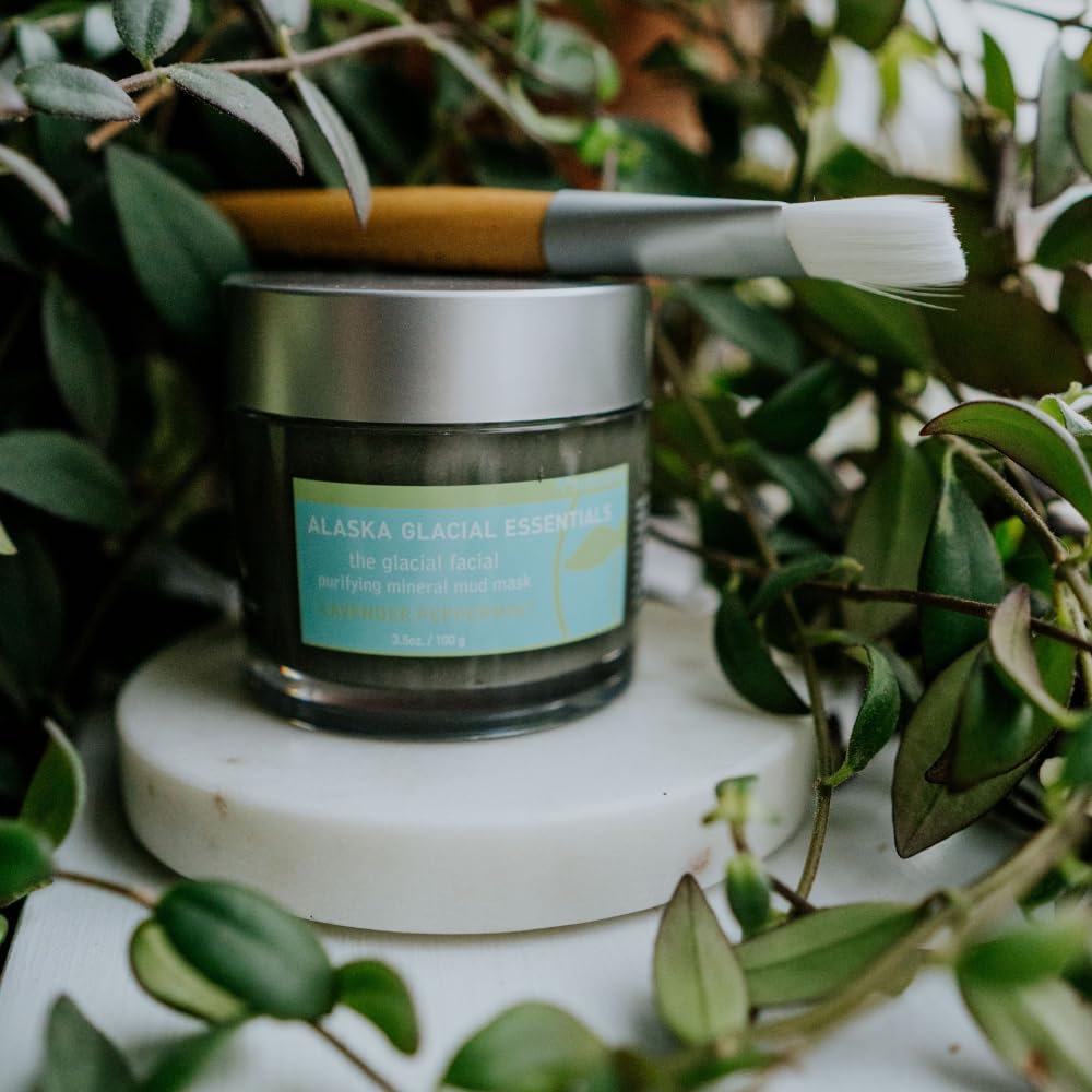 Alaska Glacial Purifying Mineral Mud Mask with Glacial Clay & Botanicals for Sensitive Skin | Detoxifies, Hydrates & Smooths | Anti-Aging Facial Mask – Unscented, 3.5oz