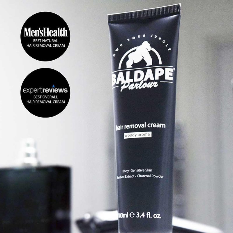 Bald Ape Parlour BALDAPE PARLOUR Body & Back Hair Removal Kit with Men's Depilatory Cream, Extendable Applicator & Loofah for Smooth, Hair-Free Results