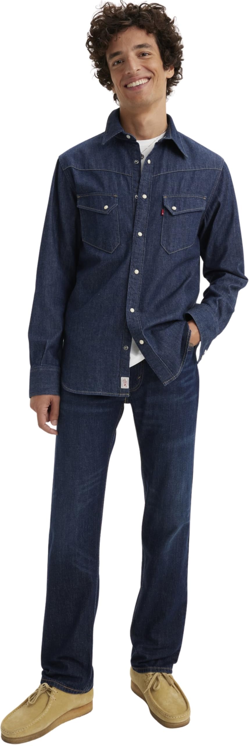 Levi's Men's 505 Regular Fit Jeans (Also Available in Big & Tall), Nail Loop Knot-Dark Indigo, 36W x 32L