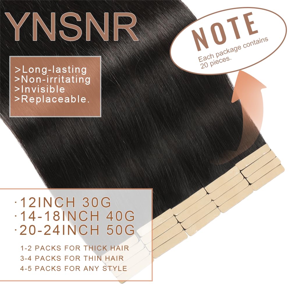 Golden Brown Tape in Hair Extensions Human Hair,14 Inch Human Hair Tape in Extensions 20Pcs Tape Ins Human Hair Extensions for Women Seamless Tape in Hair Extensions Real Human Hair
