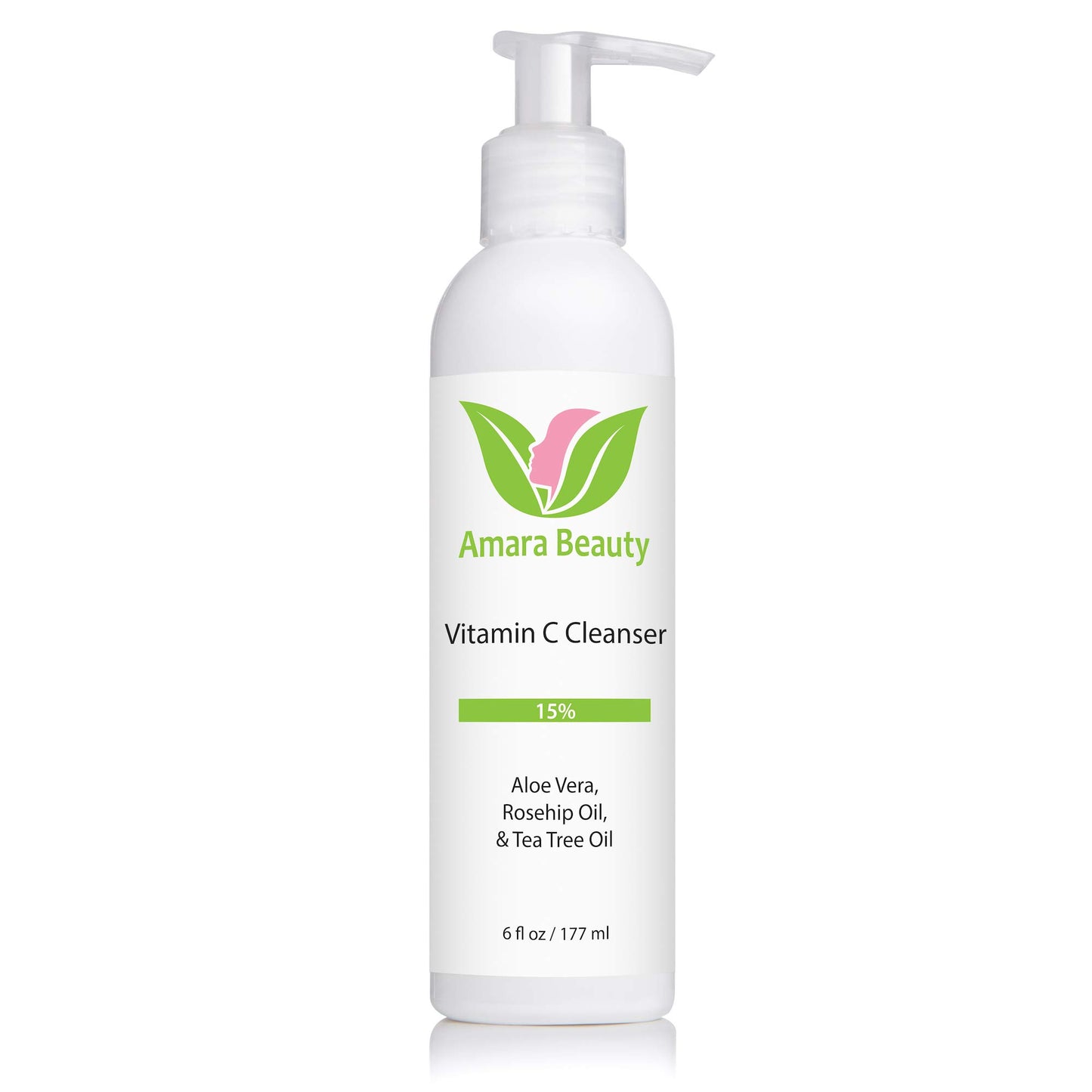 Amara Beauty Facial Cleanser with 15% Vitamin C, Aloe Vera, Rosehip Oil & Tea Tree Oil, 6 fl. oz.