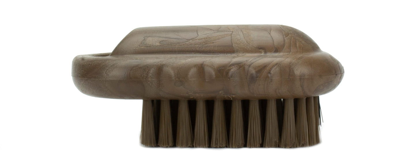 SPARTA 5 Inch Hand and Nail Brush with Stiff Center Bristles, Soft Outer Bristles, Larger Polypropylene Body, Color Coded Scrub Brush for Commercial Foodservice Use, Brown