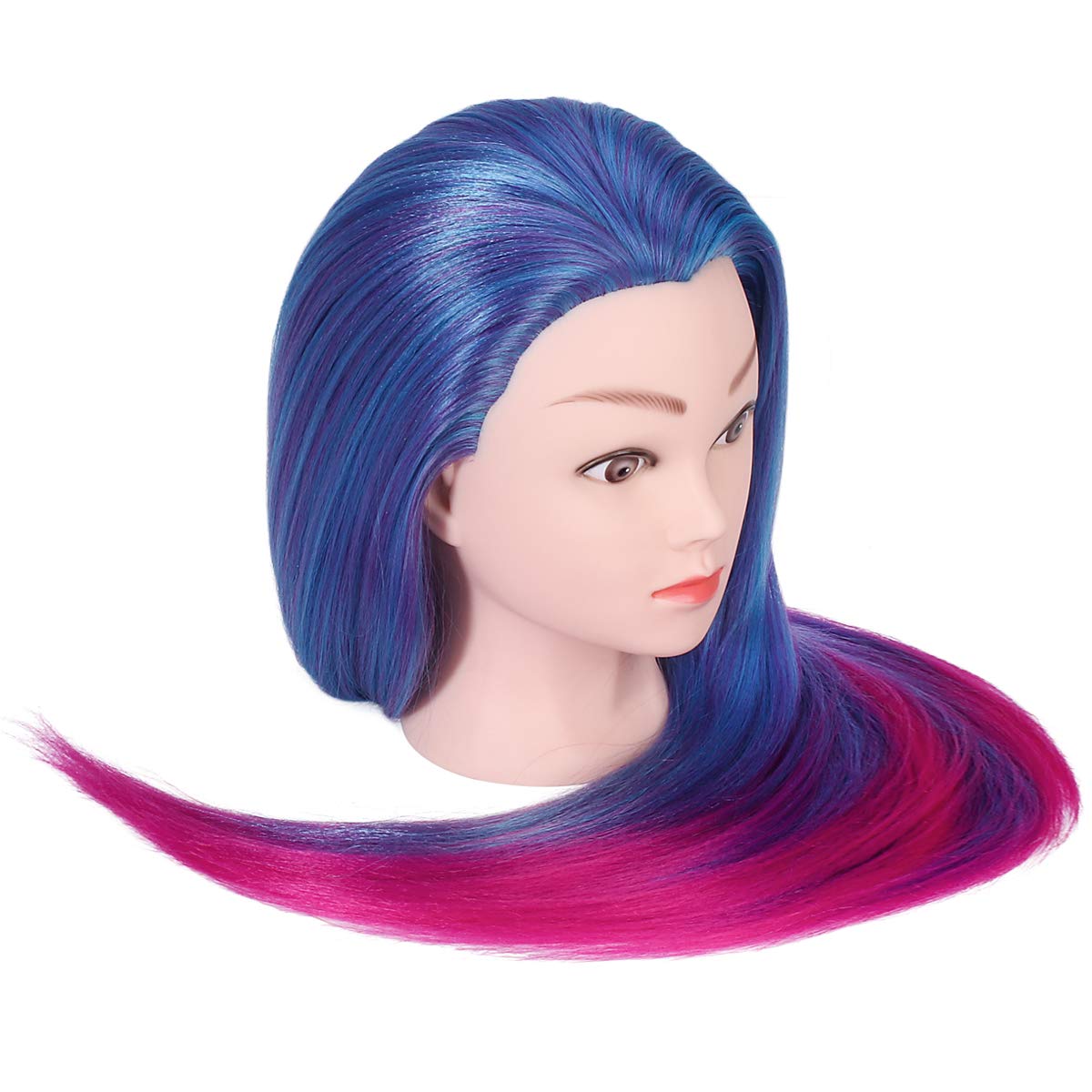 Mannequin Head with Hair, TopDirect 29" 100% Synthetic Fiber Training Head Manikin Cosmetology Hair Doll Head Styling Hairdressing Training Braiding Practice Heads with Clamp Holder and Tools