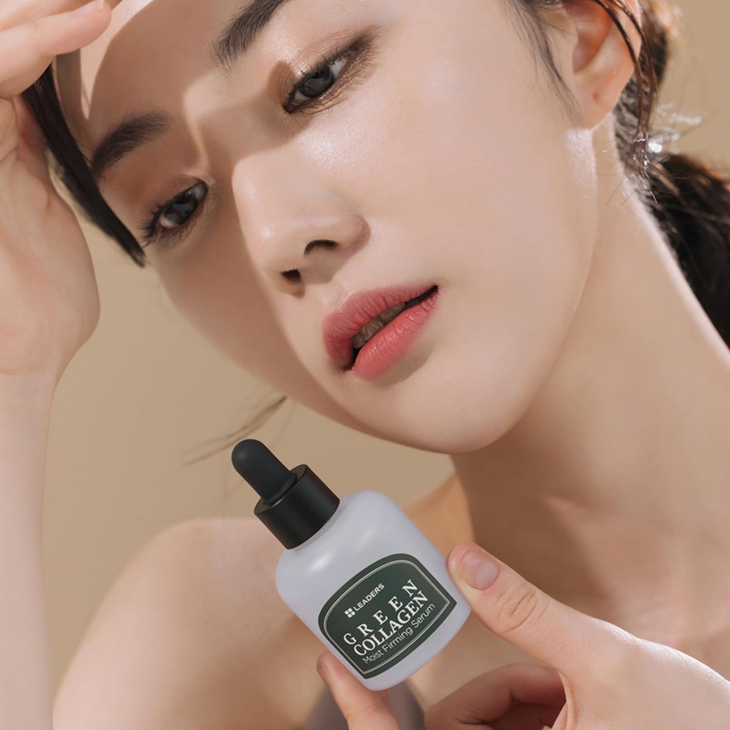 Leaders Green Collagen Moist Firming Serum – Vegan Plant-Powered Anti-Aging, Skin Firming, Hydration, Improves Elasticity, Repairs Skin Barrier, Phyto-Lacto Collagen, Suitable for Sensitive Skin 30ml