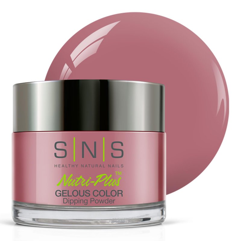 SNS Nail Dip Powder, Gelous Color Dipping Powder - Grace Bay (Purple/Mauve Rose, Cream) - Long-Lasting Dip Nail Color Lasts 14 Days - Low-Odor & No UV Lamp Required - 1.5oz